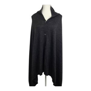 Eddie Bauer Charcoal Gray Convertible Merino Blend Cape Scarf Wrap O/S